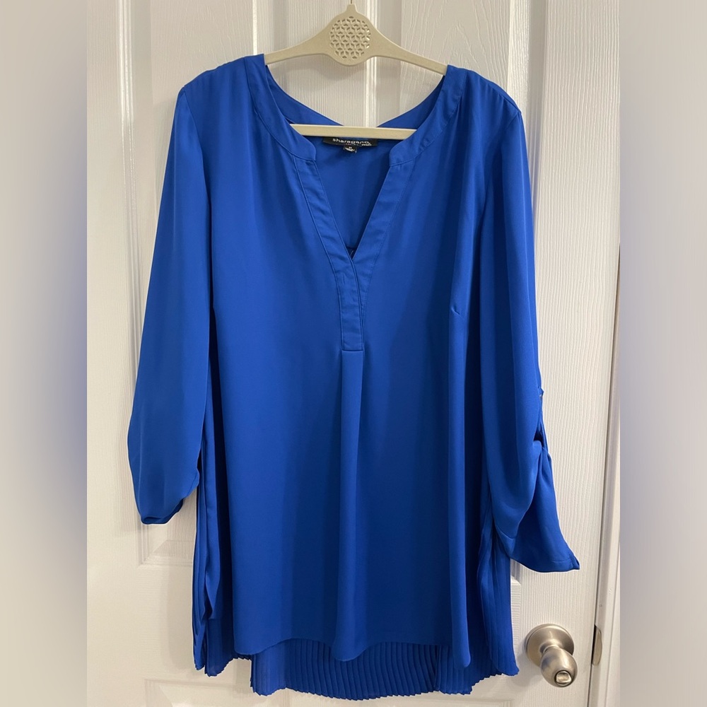 Sharagano Beautiful blue blouse 2X